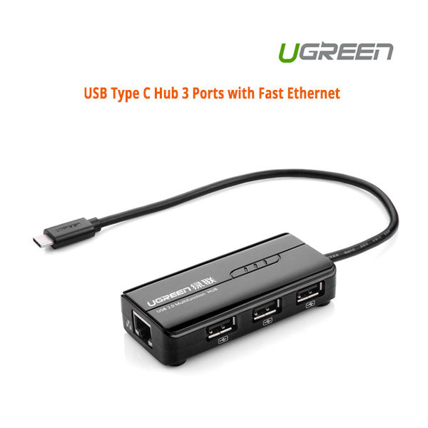 UGREEN USB Type-C 3-Port Hub with Fast Ethernet (30289)