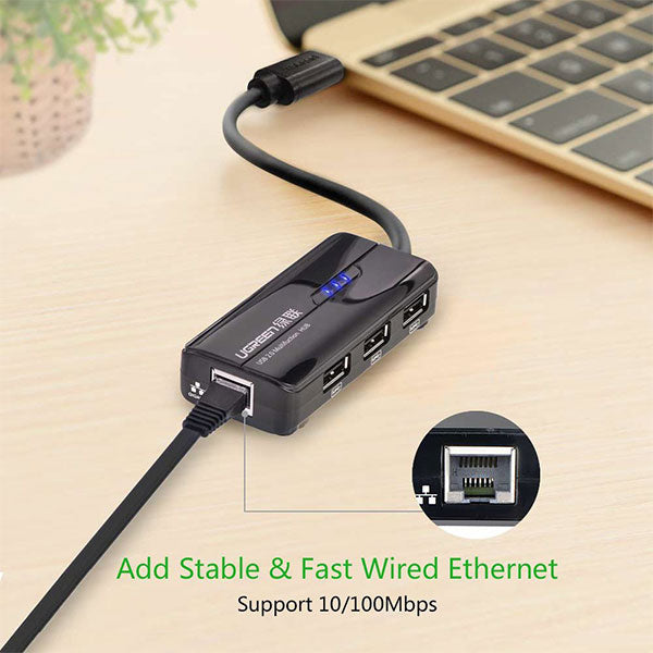 UGREEN USB Type-C 3-Port Hub with Fast Ethernet (30289) - Sale Now
