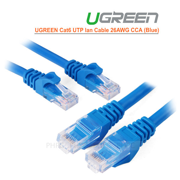 UGREEN Cat6 UTP lan cable blue color 26AWG CCA 20M (11206) - Sale Now
