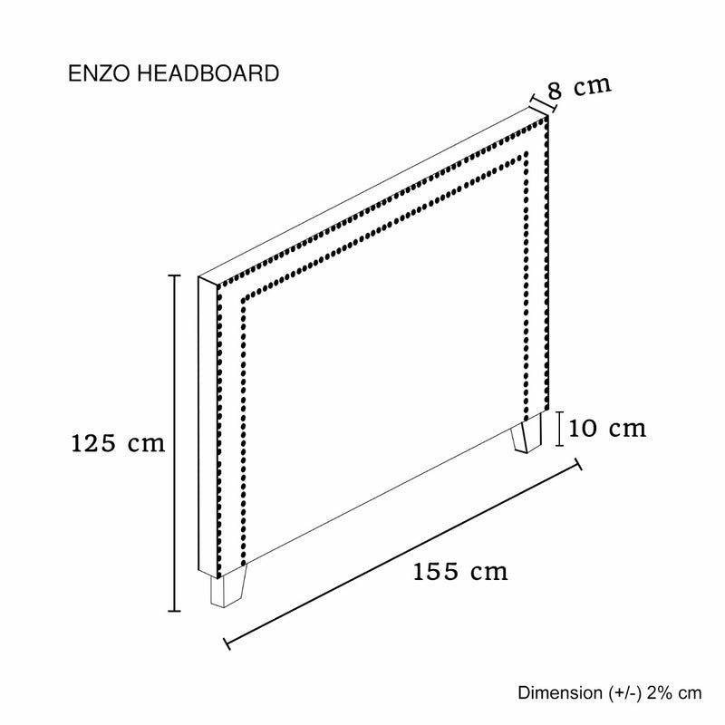 Enzo Queen Charcoal Headboard - Sale Now