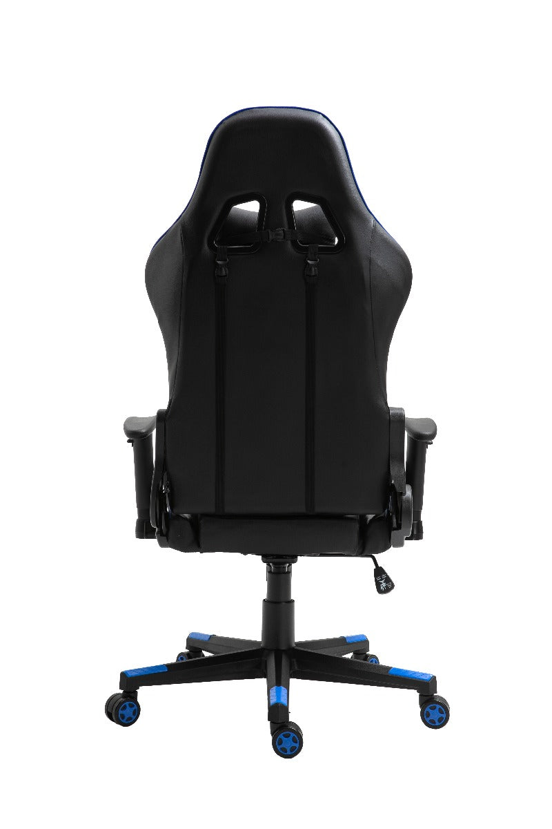 Gaming Office Chair Computer Use PU Executive Racing Recliner Backrest Armrest Black and Blue - Sale Now
