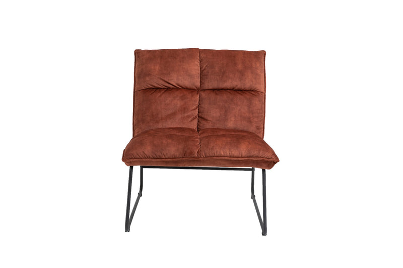 Rust Brown Slipper Accent Chair Lounge Chair Polyester Fabric Sled Base - Sale Now