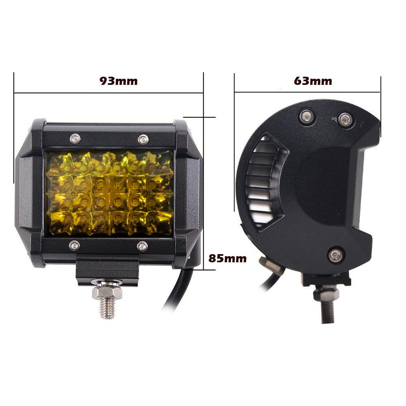 2x 4 inch Spot LED Work Light Bar Philips Quad Row 4WD Fog Amber Reverse Driving - Sale Now