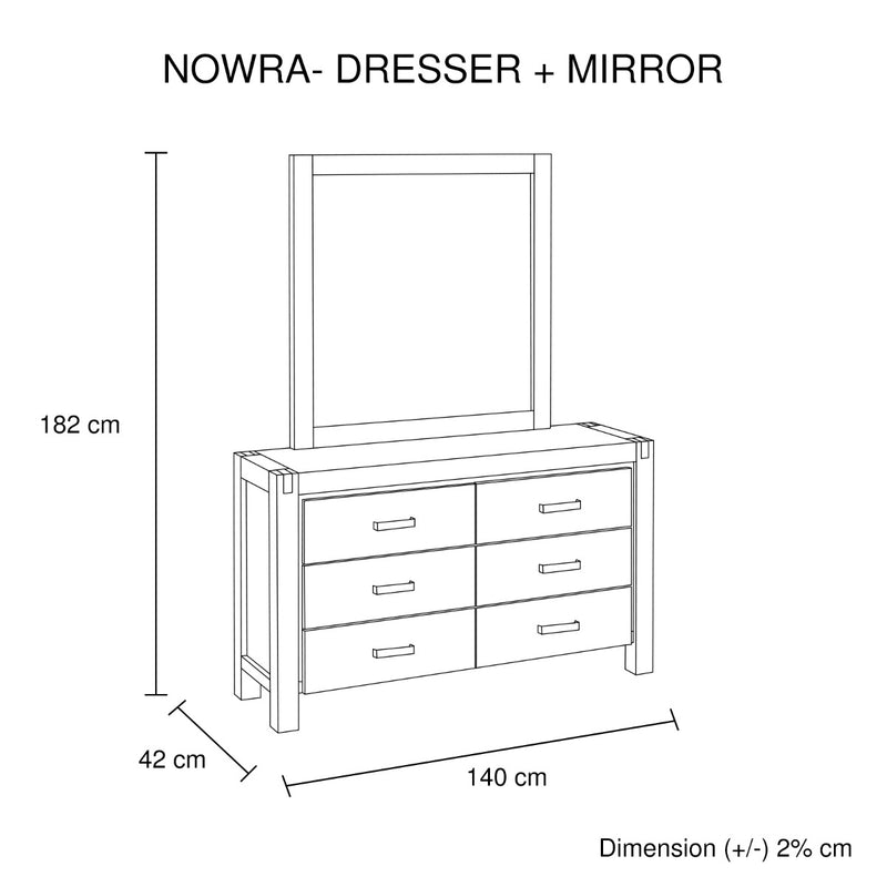 NOWRA 6 Drawer Dresser - Sale Now