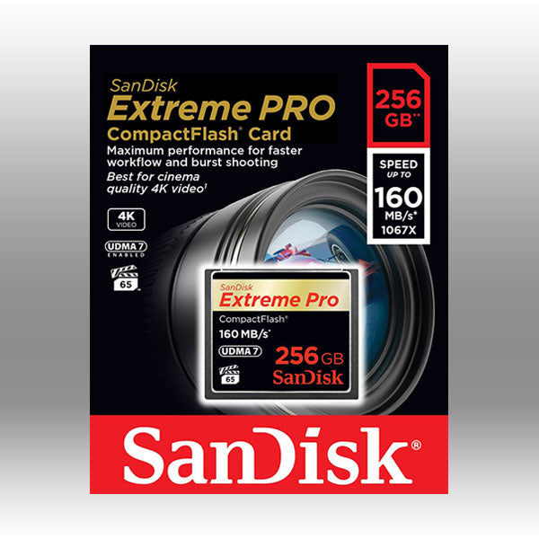 SanDisk Extreme Pro CFXP 256GB CompactFlash 160MB/s (SDCFXPS-256G) - Sale Now