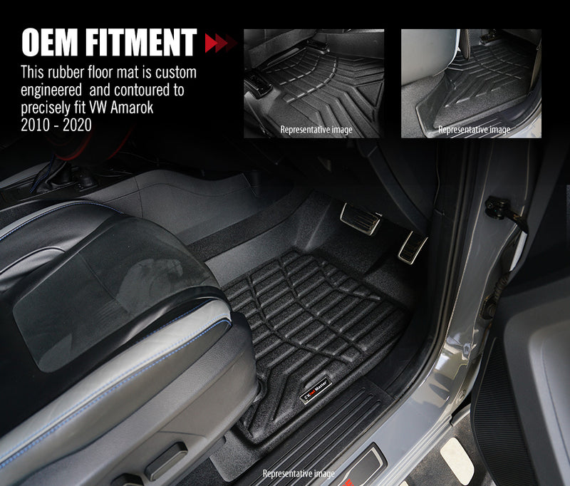 KIWI MASTER 3D TPE Floor Mats Liner fit VW Amarok 2010 - 2020 - Sale Now