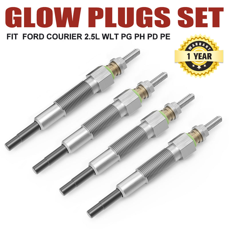 4 pcs Glow Plugs Fit Ford Courier PG PH PD PE 2.5L Wl Wlt Turbo Diesel 96-06 Mazda - Sale Now