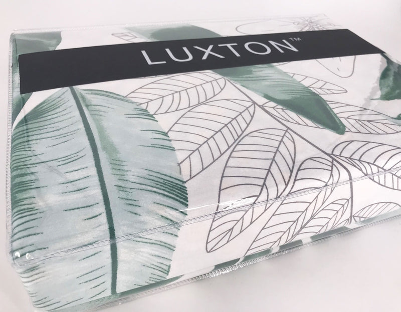 King Size 3pcs Cotton Floral Leaf Quilt Cover Set - Sale Now