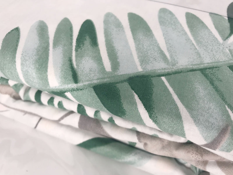 King Size 3pcs Cotton Floral Leaf Quilt Cover Set - Sale Now