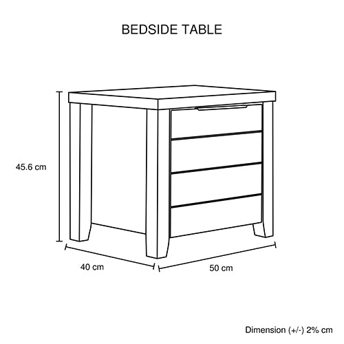 3 Pieces Bedroom Suite Natural Wood Like MDF Structure King Size Oak Colour Bed, Bedside Table