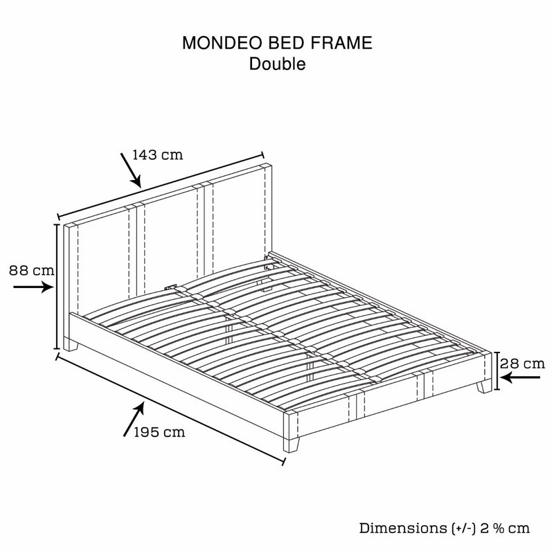 Mondeo Bedframe Double Size Black - Sale Now