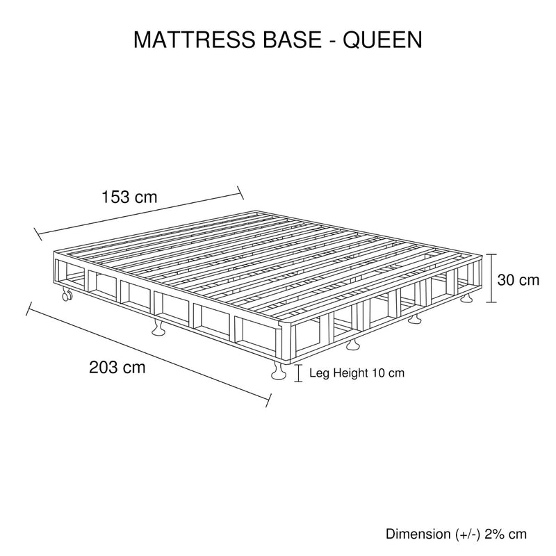 Mattress Base Queen Size Charcoal - Sale Now