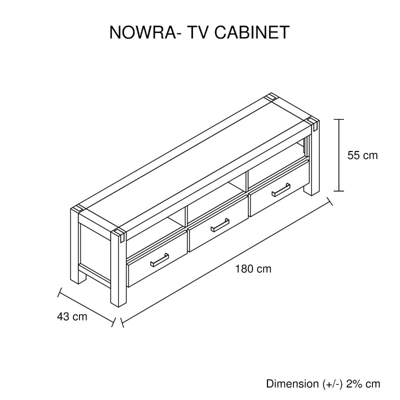 Nowra 3 Drawer Large Tv Unit - Sale Now