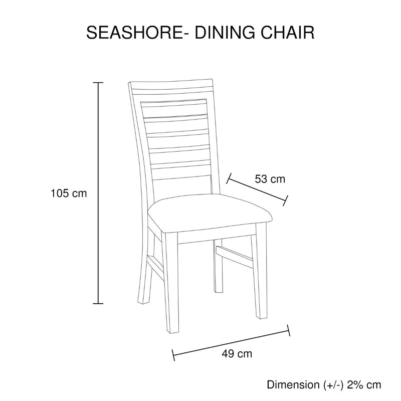 Seashore Dining Chair Fabric Seat - Sale Now