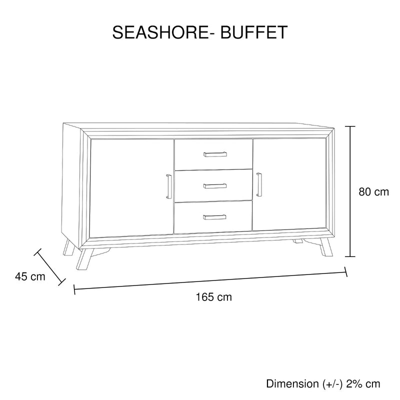 Seashore Sideboard 2 Doors - 3 Drawers - Sale Now