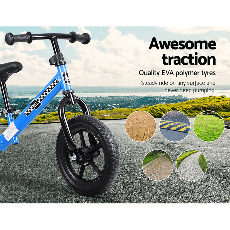 Kids Balance Bike Ride On Toys Push Bicycle Wheels Toddler Baby 12" Bikes-Blue - Sale Now