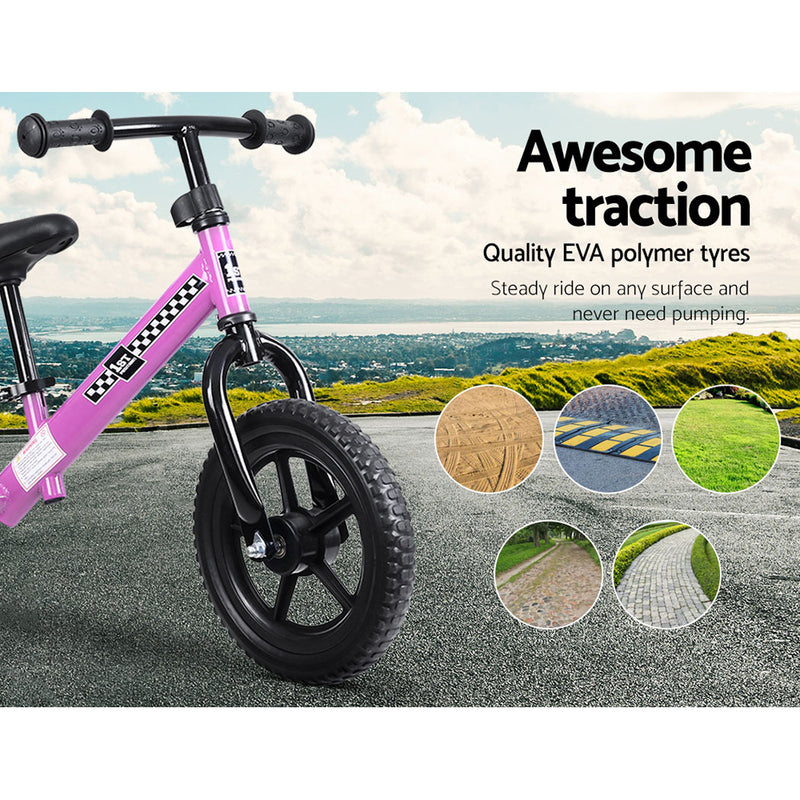 Kids Balance Bike Ride On Toys Push Bicycle Wheels Toddler Baby 12" Bikes-Pink - Sale Now