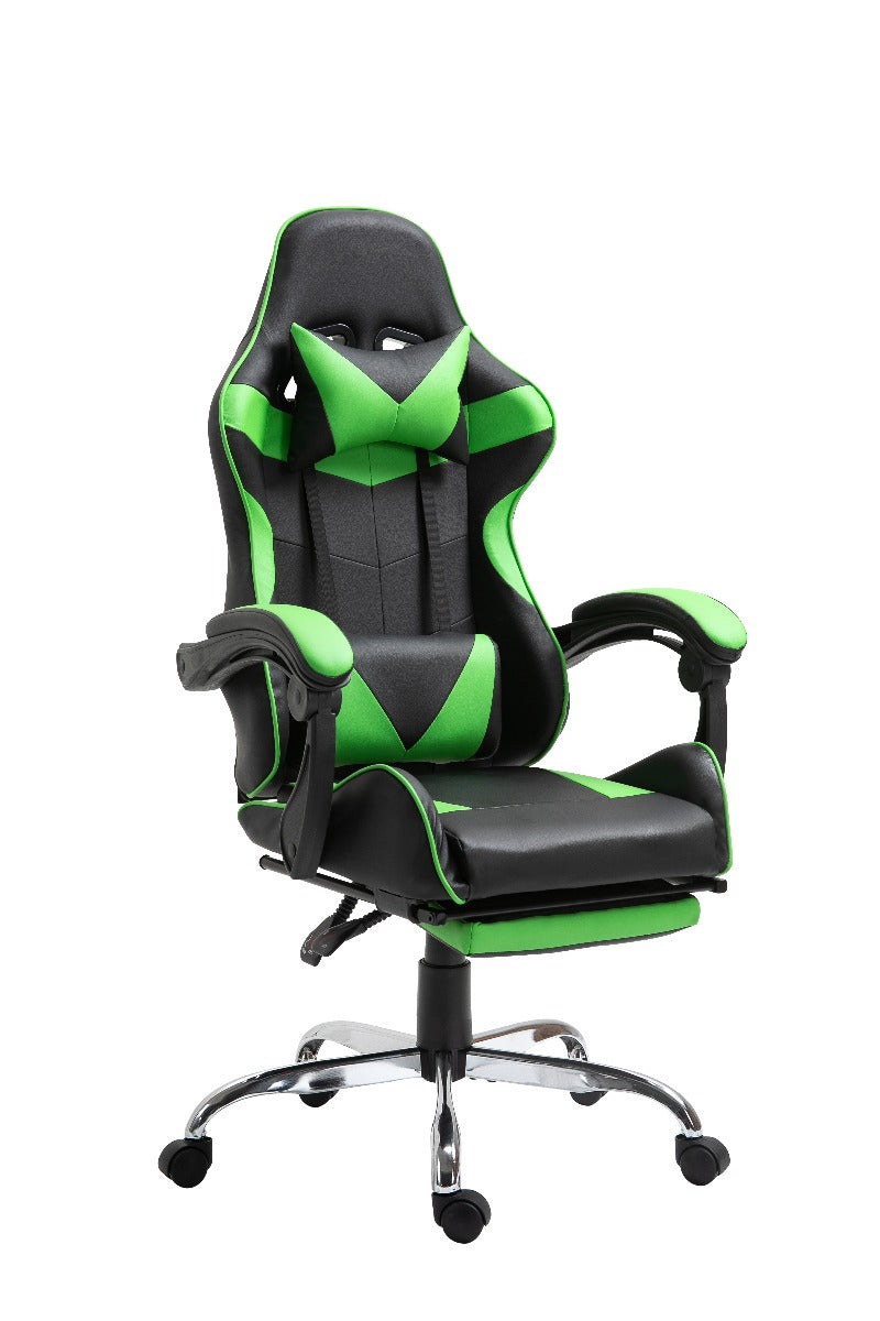 Gaming Chair Office Chair Computer PU Executive Racing Recliner Back Foot Rest Green - Sale Now