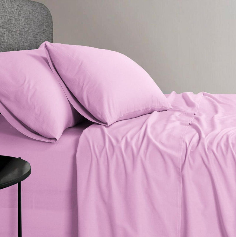 Elan Linen 1200TC Organic Cotton King Single Sheet Sets Pink - Sale Now