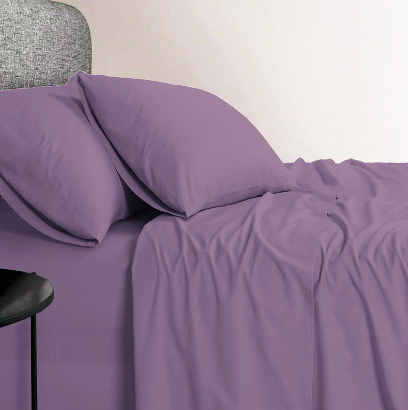 Elan Linen 1200TC Organic Cotton King Sheet Sets Purple - Sale Now