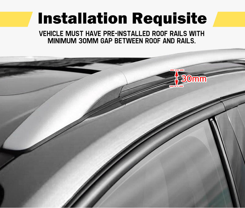 Universal Car Top Roof Rack Rail Cross Bars Aluminum 820-1490MM Lockable Silver - Sale Now