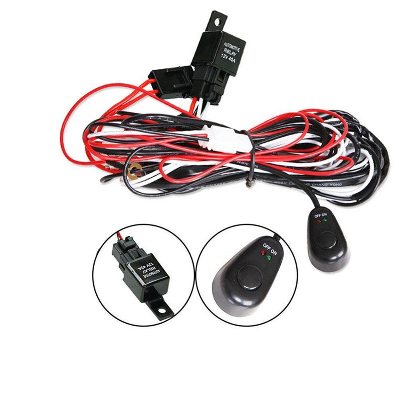 2way LED Universal Driving light Wiring Loom Harness 12V 24V 40A Relay Switch - Sale Now