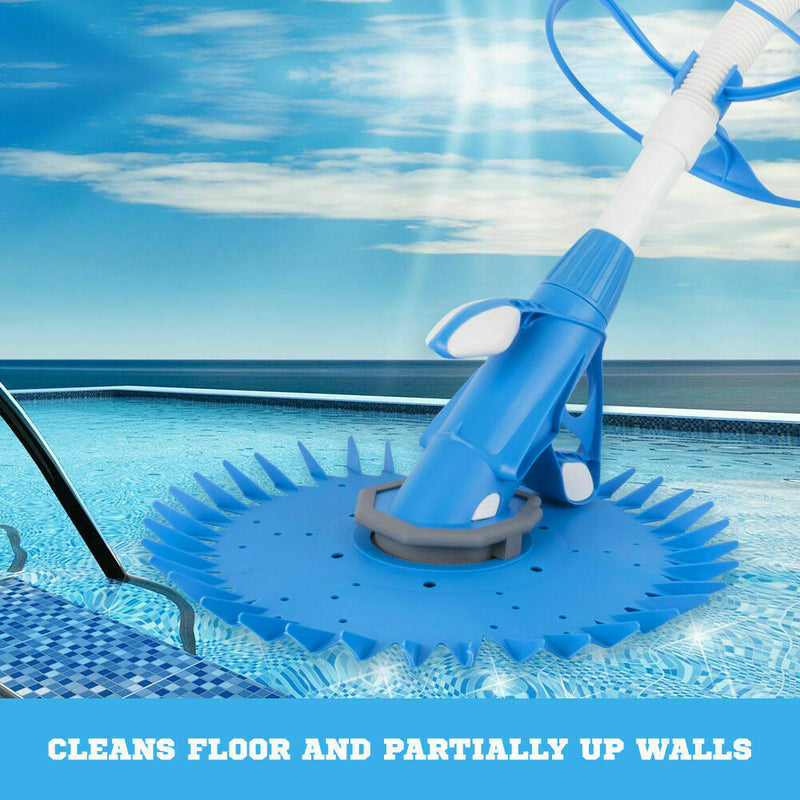Swimming Pool Cleaner Floor Blue Climb Wall Automatic Vacuum 10M Hose - Sale Now