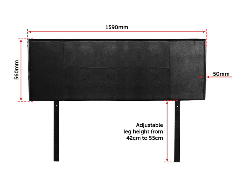 PU Leather Queen Bed Headboard Bedhead - Black - Sale Now