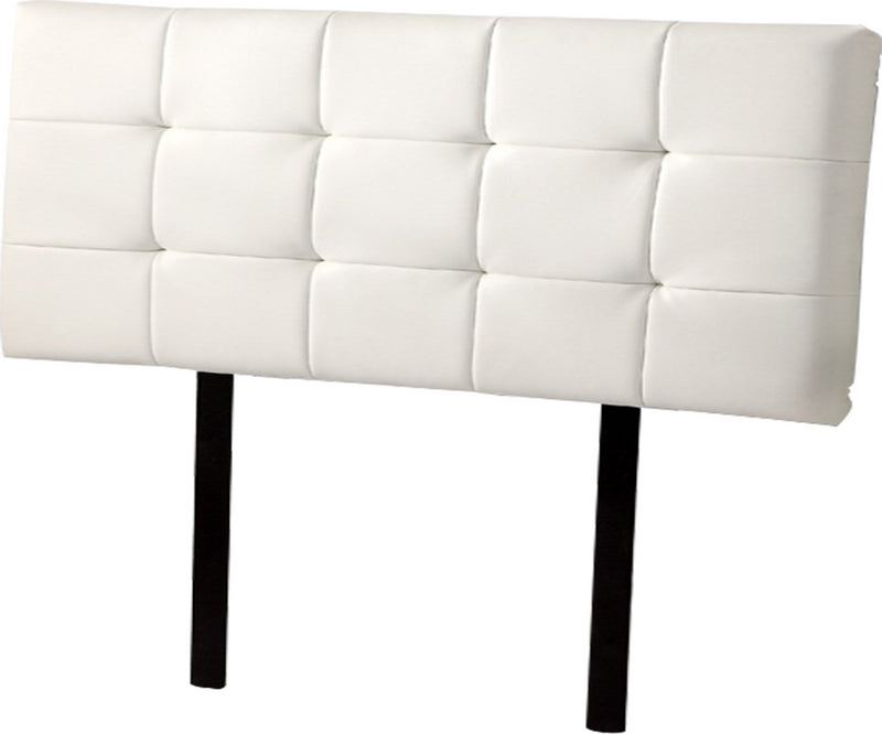PU Leather Double Bed Deluxe Headboard Bedhead - White - Sale Now