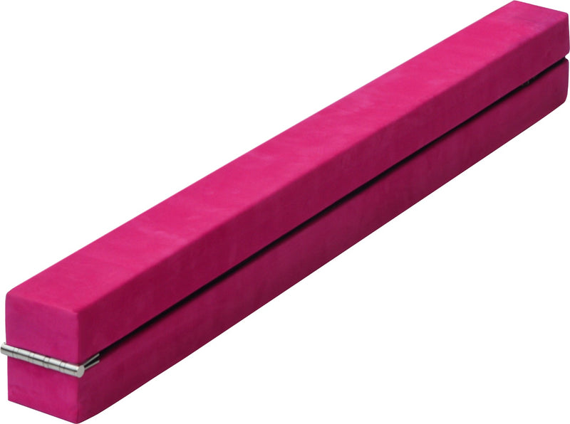 2.2m Gymnastics Folding Balance Beam Pink Synthetic Suede - Sale Now