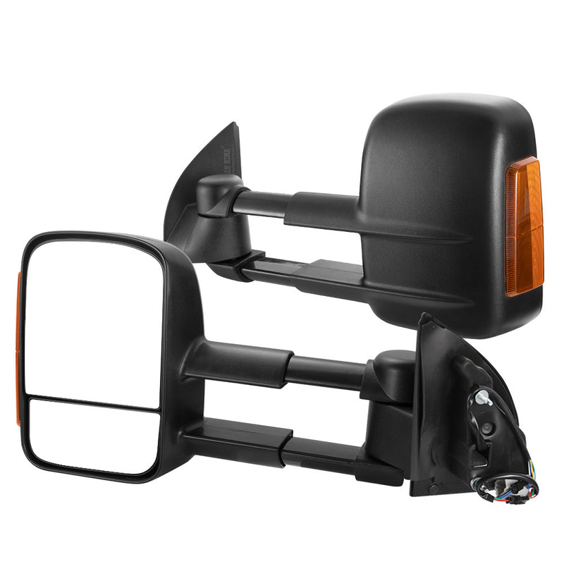 Pair of Extendable Towing Mirrors for Ford Ranger Raptor 2012-ON with Indicators