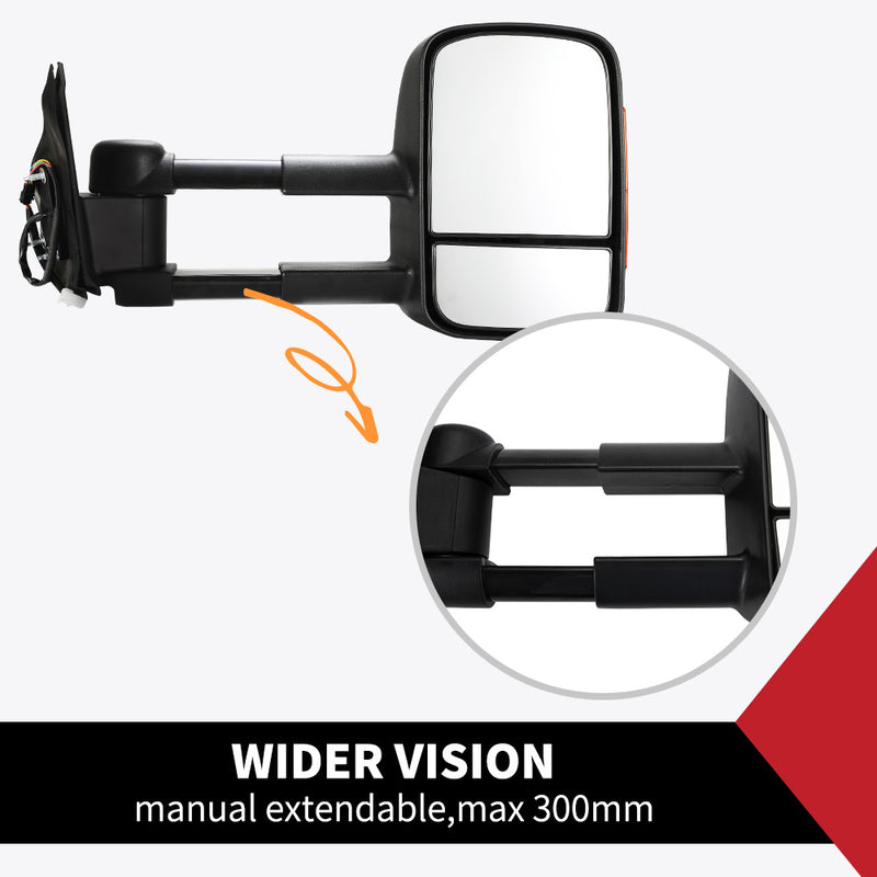 Pair Extendable Towing Mirrors Fit Toyota HILUX 2005-2015 - Sale Now