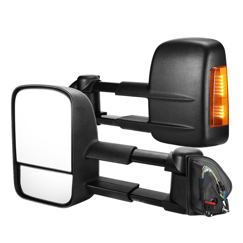SAN HIMA Pair Extendable Towing Mirrors For Range Rover Sport 2005-2013 Black