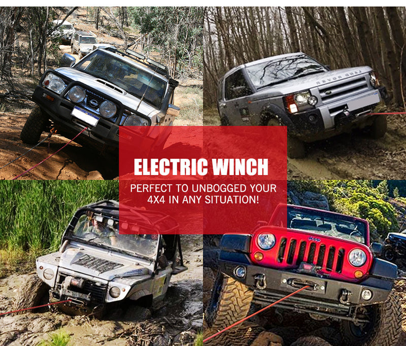 14500LBS Electric Winch Synthetic Rope Wireless Remote 6577kg 12V ATV 4WD Truck - Sale Now