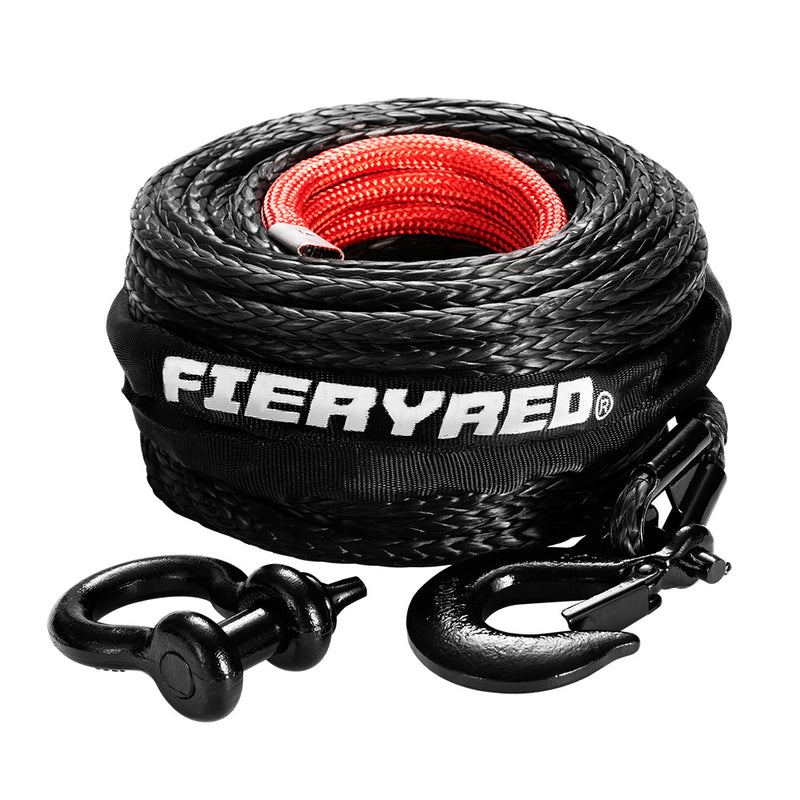 10MM X 30M Synthetic Winch Rope Dyneema Sk75 Tow Recovery Cable 4WD Car Black